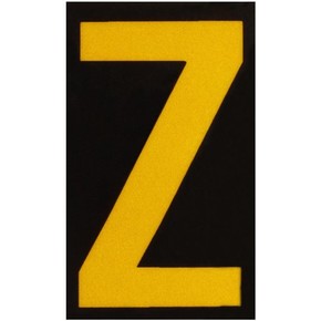 Буква Z светоотражающая Brady, желтый на черном, 42x72 мм, b-946, Винил, 25 шт.