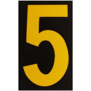 Цифра 5 Brady, желтый на черном, 38 шт, 35x48 мм, b-946, Винил, 25 шт.
