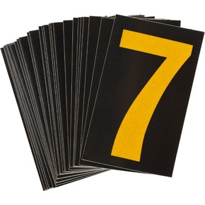 Цифра 7 Brady, желтый на черном, 38 шт, 35x48 мм, b-946, Винил, 25 шт.