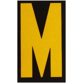 Буква M Brady, желтый на черном, 38 шт, 35x48 мм, b-946, Винил, 25 шт.
