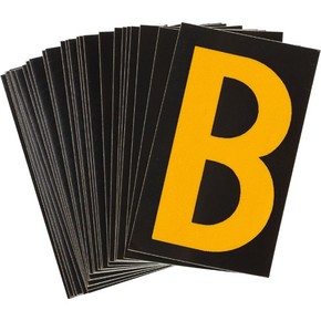 Буква B Brady, желтый на черном, 25 шт, 25x38 мм, b-946, Винил, 25 шт.