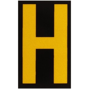 Буква H Brady, желтый на черном, 25 шт, 25x38 мм, b-946, Винил, 25 шт.