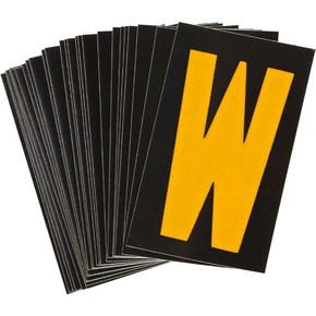 Буква W Brady, желтый на черном, 25 шт, 25x38 мм, b-946, Винил, 25 шт.