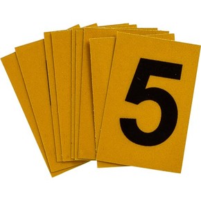 Цифра 5 Brady, черный на желтом, 25 шт, 25x38 мм, b-946, Винил, 25 шт.