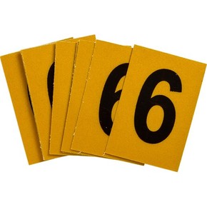 Цифра 6 Brady, черный на желтом, 25 шт, 25x38 мм, b-946, Винил, 25 шт.