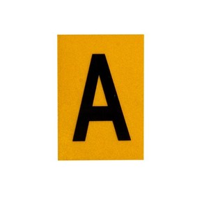 Буква A Brady, черный на желтом, 25 шт, 25x38 мм, b-946, Винил, 25 шт.