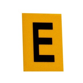 Буква E Brady, черный на желтом, 25 шт, 25x38 мм, b-946, Винил, 25 шт.