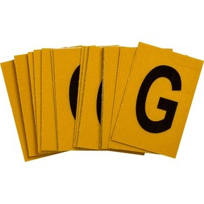 Буква G Brady, черный на желтом, 25 шт, 25x38 мм, b-946, Винил, 25 шт.