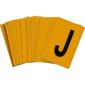 Буква J Brady, черный на желтом, 25 шт, 25x38 мм, b-946, Винил, 25 шт.