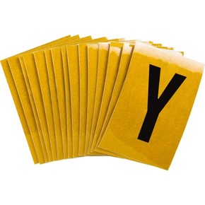 Буква Y Brady, черный на желтом, 25 шт, 25x38 мм, b-946, Винил, 25 шт.