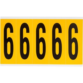 Цифра 9 Brady, черный на желтом, 5 шт, 44x127 мм, 25 шт.