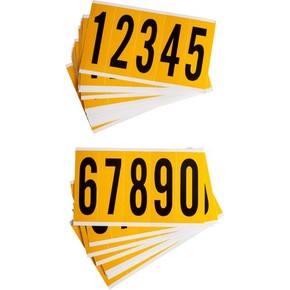 Цифры на карте Brady цифр,25 карт /,материал в-946, черный на желтом, 44x127 мм, Комплект, 5 шт