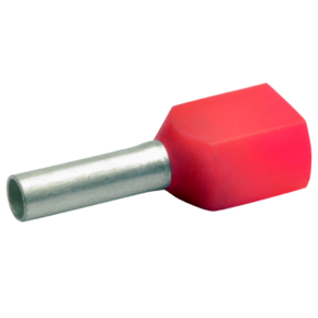 Двойной втулочный изолированный наконечник Klauke 8718, 2 × 1,0 мм², длина втулки 8 мм, красный