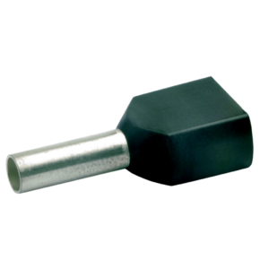 Двойной втулочный изолированный наконечник Klauke 8728, 2 × 1,5 мм², длина втулки 8 мм, черный