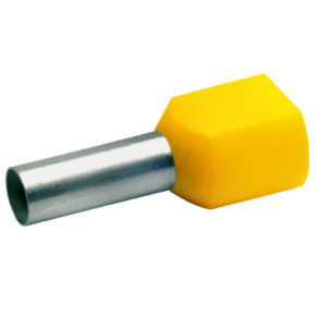 Двойной втулочный изолированный наконечник Klauke 87514, 2 × 6 мм², длина втулки 14 мм, желтый