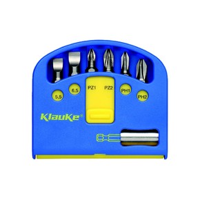 Комплект Klauke KL340: 6 бит 25 мм (5,5/6,5/PZ1/PZ2/PH1/PH2) и магнитный битодержатель