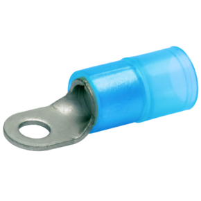 Кольцевой луженый наконечник из листовой меди Klauke X6538, 16 мм² под болт М8, синий