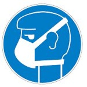 Знак безопасности предписывающий работать в средствах индивидуальной защиты органов дыхания Brady 50 мм, b-7541, Ламинация, pic 253, Полиэстер, 250 шт
